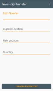 WMS for GP inventory transfer screen