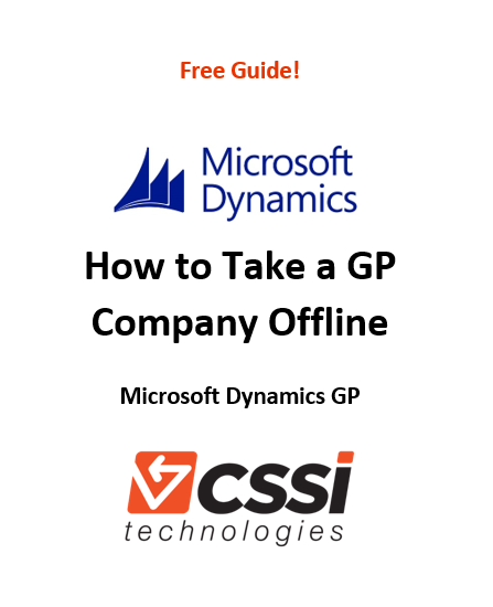 Dynamics GP - how to take a company offline