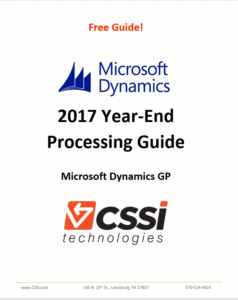 CSSI - Dynamics GP 2017 Year-end Processing Guide