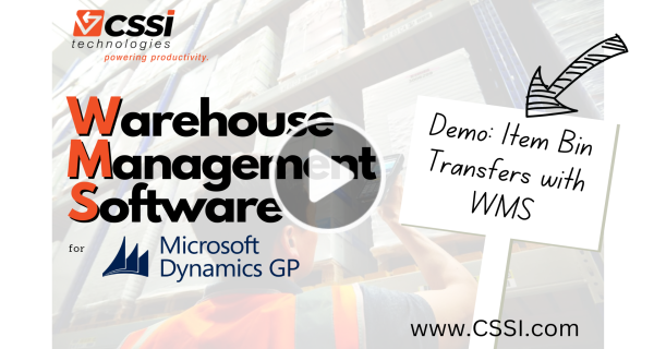 inventory transfers - WMS for GP demo